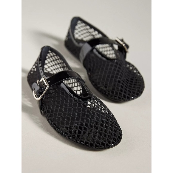 New Jeffrey Campbell Netted mesh Ballet Flats Black 7 - Picture 11 of 12